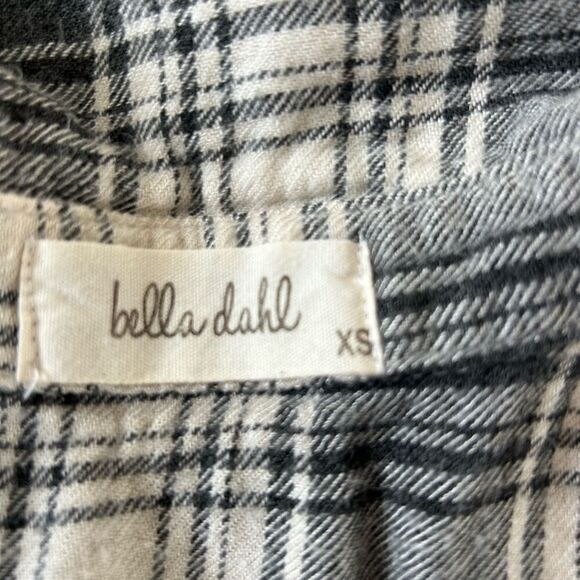 Bella Dahl Women’s Gray Plaid Button Down Flannel 100% Rayon Size Extra Small - Picture 8 of 11